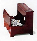 Cherry Finish Wood Bedside Step Stool Storage Stepstool