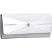 Coloriffics Handbags White Satin and Boca Crepe Rhinestone Clutch