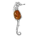 Baltic Cherry Amber Sterling Silver New Age Fish Pin
