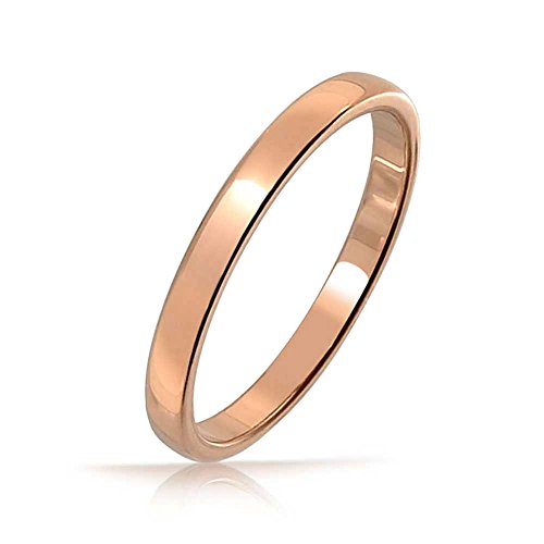 Bling Jewelry Rose Gold Plated Tungsten Wedding Band 2mm