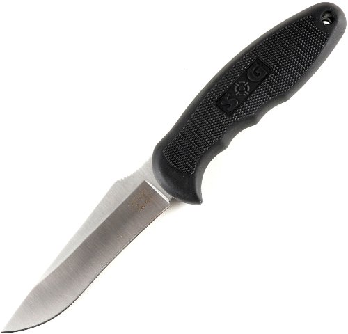 SOG Specialty Knives & Tools FP3-L Field Pup, 4-Inch Fixed Blade Knife with Leather Sheath, Satin SOG Specialty Knives & Tools FP3-L Field Pup, 4-Inch Fixed Blade Knife with Leather Sheath, Satin
