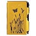 Wellspring Flip Notes Metal Note Case with Mini Pen and Notepad, Tangerine with Butterfly