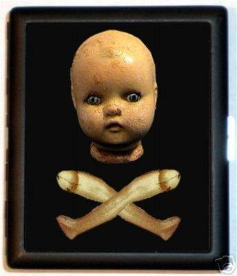 Victorian Goth Doll Skull & Crossbones Cigarette Case