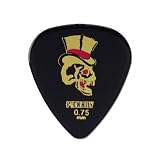 Pickboy Skull/Hvy Metal, Gold Top Hat Skull, Celltex, 0.75mm, 50 picks