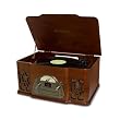 Electrohome EANOS502 4-In-1 Nostalgia Turntable Real Wood Stereo System with Record Player, USB Recording, MP3, CD & AM/FM Radio