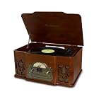 Electrohome Wellington 4-In-1 Nostalgia Turntable Real Wood Stereo System with Record Player, USB Recording, MP3, CD & AM/FM Radio - EANOS502