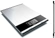 Ultra Thin Professional Digital Kitchen Food and Nutrition Scale, in Elegant Stainless Steel -- On