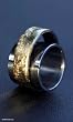 Men's gold and steel ring, 'Duplicity' 9.0 (US Ring Size) Men's gold and steel ring, 'Duplicity' 9.0 (US Ring Size)