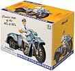 Retro Plastic Motorcycle with Sidecar and Rider 1:24 Scale ~ Toysmith Reissue of 1950 Thomas Toy