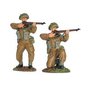 William Britain World War II 54mm Figures BRITISH INFANTRY FIRING SET #1, 2 PCE SET