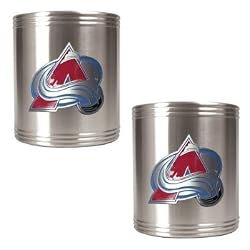 Colorado Avalanche 2pc Stainless Steel Can Holder Set- Primary Logo NHL Hockey