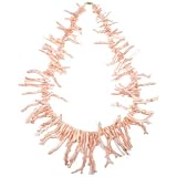 14k Yellow Gold Red Coral Branch Necklace, 24