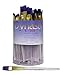 Dynasty C-300 Fine Sapphire Synthetic Short Handle Flat Brushes - Assorted Sizes - Set of 72 - Clear