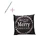 Susenstone Vintage Christmas Letter Sofa Bed Home Decoration Pillow Case (Black)