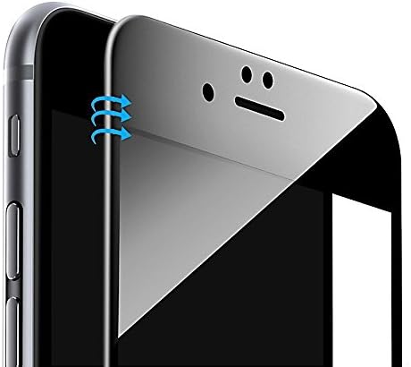 Premium Full Coverage High Response 3D Round Edge HD Tempered Glass Screen Protector for Apple iPhone 6 &amp; 6S, 0.3mm Ultra Thin + Crystal Clear + 9H Hardness (iPhone 6/6S Black)