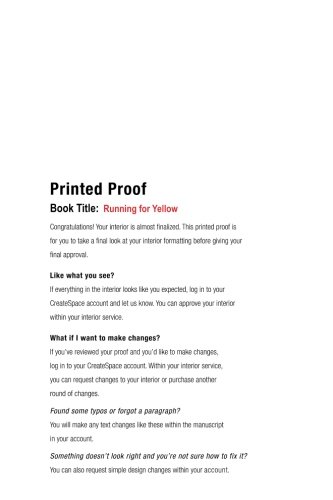 Running for Yellow, by Christina Varrasso