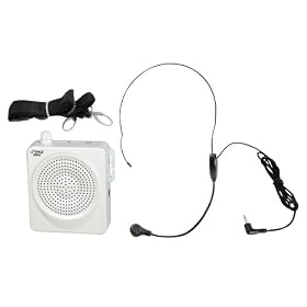 PYLE-PRO PWMA50W 50 Watts Portable Waist-Band Portable PA System with Headset Microphone, Rechargeable Batteries (White)