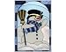 Snowman Hand-Painted Stained Glass Window 10 x 14
