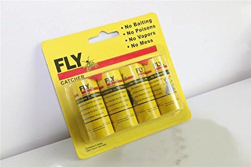 Fly Paper Strips,Fly Trap, Fly Catcher Trap, Fly Ribbon, Fly Bait Victor Fly Bait --Set of 1 Card,4 PCS