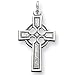 Solid Sterling Silver Celtic & Iona Antiqued Cross Pendant