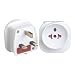 Universal Worldwide CONTINENTAL SOCKETS Mains Tourist / Visitor Travel Plug / Adaptor / Adapter / Convertor / Converter 2-Pin / 3-Pin from Europe, European, North America, North South America, US, USA, EU, Europe, UK, Great Britain, Japan, Caribbean, China, Luxembourg, France, Asia, Australia, India, Africa, Russia, Bahrain, Bangladesh, Belize, Botswana, Brunei, Cameroon, Channel Islands, China, Cyprus, Dominica, El Salvador, Fiji, Gambia, Ghana, Gibraltar, Grenada, Guatemala, Guyana, Hong Kong, Iraq, Ireland, Isle of Man, Jordan, Kenya, Kuwait, Lebanon, Macau, Malawi, Malaysia, Maldives, Malta, Mauritius, Myanmar, Nigeria, New Zealand, Oman, Qatar, St. Kitts-Nevis, St. Lucia, St. Vincent, Saudi Arabia, Seychelles, Sierra Leone, Singapore, Switzerland Swiss, Tanzania, Uganda, United Arab Emirates, Vietnam, Yemen, Zambia, Zimbabwe to UK England United Kingdom 3-Pin Plug / Adaptor / Adapter / Convertor / Converter (White)