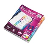Avery Contemporary Ready Index 8 1/2 x 11 Inch Table of Contents Dividers, 15 tabs 6 Pack (11197)