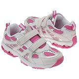 Stride Rite Toddler/Little Kid Girls Superball Zoom  Sneaker,White/Lt Silver/Azalea,9.5 M US Toddler