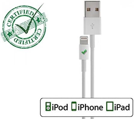 (1 Pack) i Certified iPhone 5 & 6 Charging Cable / Cord. 8 Pin Lightning Connector to USB Cables to Sync Data w/ Expeditious Charging Technology for Lightning Speed Charging & Syncing to iPads, iPods, & IOS 8 Devices - 1x (1 Meter/3.3ft Cable) LIFETIME Money Back Guarantee. 100% OEM Apple iPhone Cables