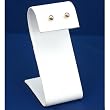 White Leather Earring Jewelry Showcase Display Stand 3.25"