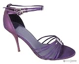 STRAPPY SNAKE SATIN HEEL