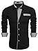 Coofandy Men's Long Sleeve Stripe Patchwork Casual Shirts