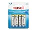 Maxell 723465 LR6 4BP AA Cell 4 Pack Carded Battery
