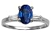 1.18 cts Genuine Sapphire and Diamond Engagement Ring - 14kt White or Yellow Gold