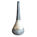 Ceramic Eggshell Vase With Long Neck - Multi Color / Beige / Grey