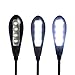 Clip On Music Stand Light Reading Book Light, 8 LEDs with Two Levels Brightness, Li-On rechargeable with AC Adapter& USB Power, Portable Lights for Musicians, Artists and Readers, etc.