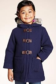 Hooded Faux Fur Coat with Wool