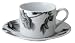Royal Worcester Black Peony Teacup 6 ounce and Saucer 6- 1/4 inch