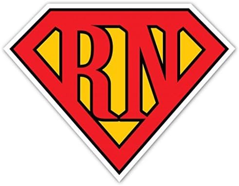 Superman Inspired Logo Superman Shield For Registered Nurses RN Cool Design Emblem Seal Vinyl Decal Bumper Sticker 5" X 5" ( inches ) [ 3 Stickers Will be Included in Each Order ]