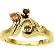 14K Yellow Gold Mother's Ring - 3 Gemstone -- YOU CHOOSE THE COLORS!