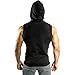 Ouber Men's Letter Printed Sleeveless Athletic Zipper Hoodie Gym Lifting Workout Tops (Size, S)