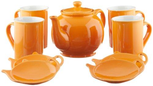 "Price and Kensington 9-Piece Teapot Gift Set, Bright Orange" "Price and Kensington 9-Piece Teapot Gift Set, Bright Orange"