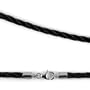 Black Leather Choker W Sterling Silver Clasp Necklace - Just a Click Away