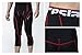 TSLA Men's Compression 3/4 Capri Pants Baselayer Cool Dry Sports Running Yoga Tights, Zero(p15) - Black & Red, 2X-Large.