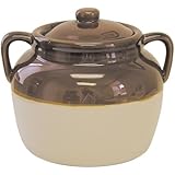 R & M International 4.5 Quart Large Ceramic Bean Pot, Brown