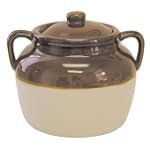 R & M International 4.5 Quart Large Ceramic Bean Pot, Brown
