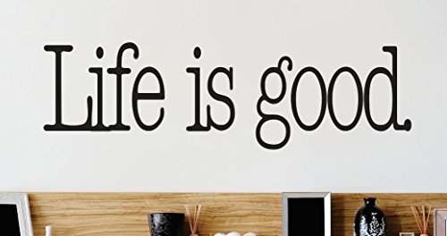 Design with Vinyl 3 Zzz 616 Decor Item Life is Good Quote Wall Decal Sticker, 16 x 40-Inch, Black