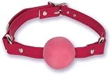 Doc Johnson Rubber Ball Gag, Red Leather