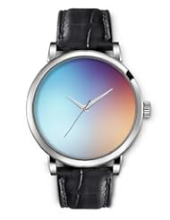 SPRAWL Aanalog Fashion Series Silver Ladies Watches of Genuine Black Leather Strap,Unique Wrist Watch for Women Girls Designed with Blurred colorful background