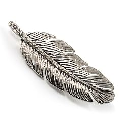 Silberfarbene "Federn" Brosche mit Strass
