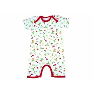 Under The Nile Organic Lap Shoulder Romper, Veggie Print